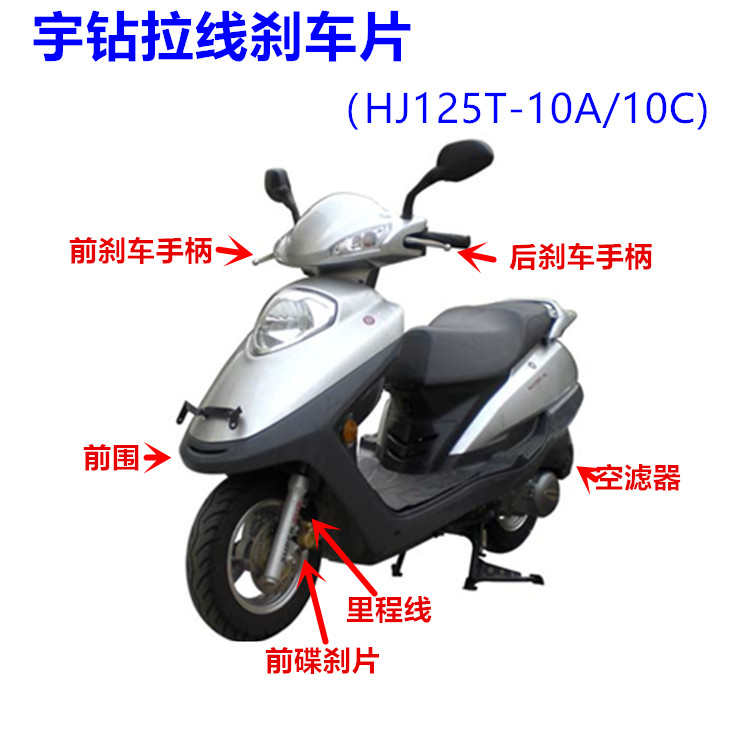 摩托车配件适用于豪爵宇钻HJ125T-10A/10C/10H油门里程拉线刹车片