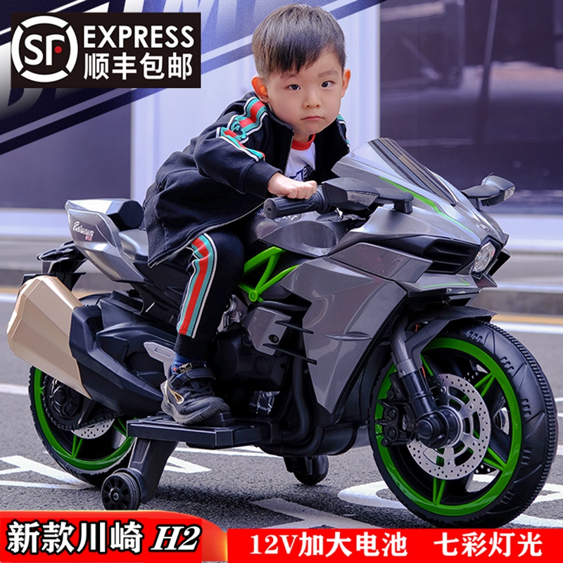 新款炫酷儿童电动摩托车3-8男女宝宝可坐双驱灯光早教音乐玩具车