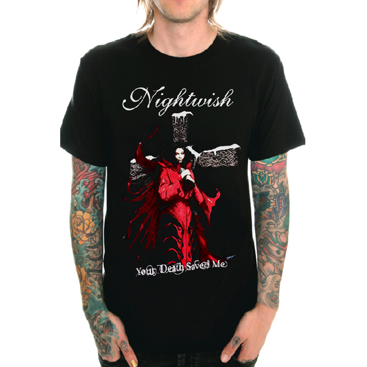 Nightwish夜愿哥特重金属圆领短袖数码黑色印花摇滚乐队T恤男春夏