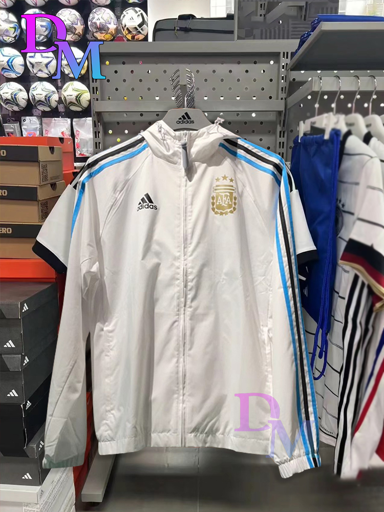 正品2024美洲杯阿根廷国家队外套风衣薄款赛前热身训练足球服梅西
