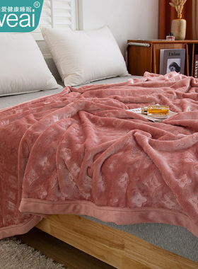纯色毛毯冬季加厚珊瑚绒铺床上用单人沙发空调小毯子办公室午睡毯