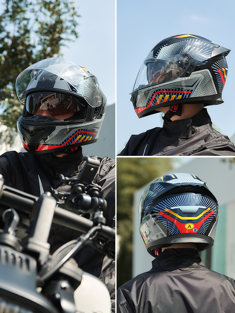防雾女灰机车摩托头盔3C认证全盔冬季安全帽男四季通用保暖电动车