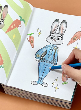儿童画画本涂色书女孩diy填色爱莎公主迪士尼图画本小孩手绘画册