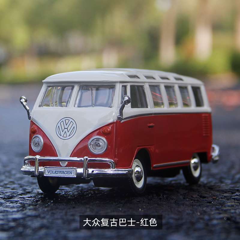 高档大众巴士模型复古面包车客车t1公交车合金汽车模型仿真收藏1: