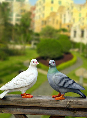 户外花园 庭院装饰品创意树脂摆件工艺品仿真鸟动物雕塑鸽子摆件