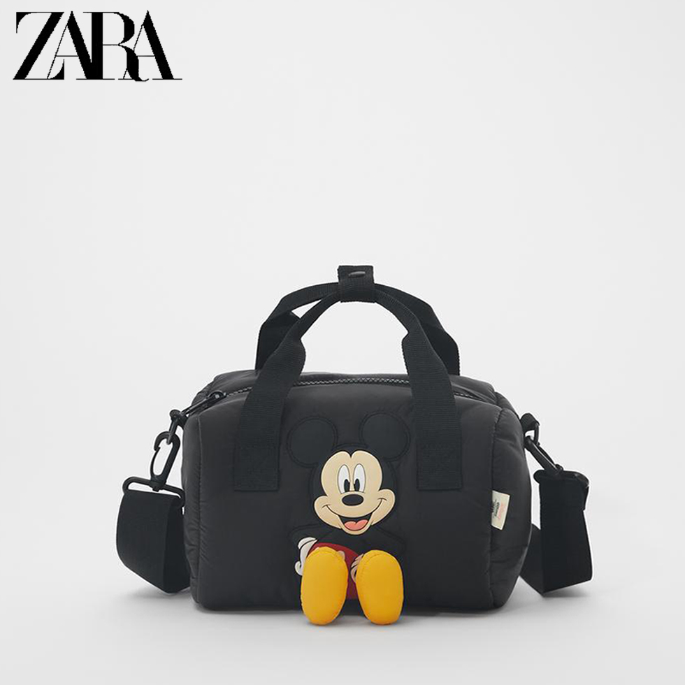 女包2021新款小包包女童布包女子迪士尼米老鼠图案保龄球包潮