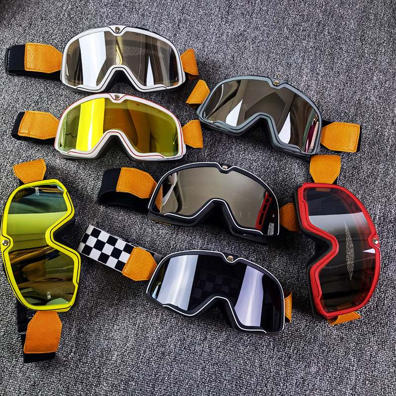 摩托车眼镜滑雪哈雷风镜复古越野骑行机车防风沙头盔护目镜