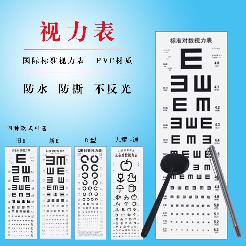 视力检查表挂图标准儿童家用卡通版E字C型视力测试国标对数视力检