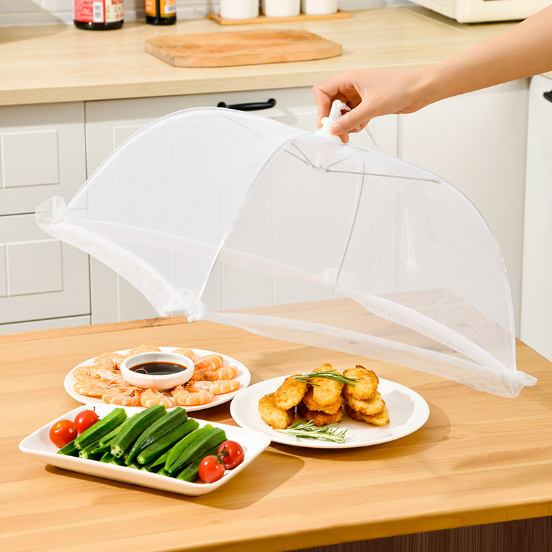 饭桌盖菜罩家用可折叠餐桌罩防尘防苍蝇饭菜罩剩菜食物网罩子新款