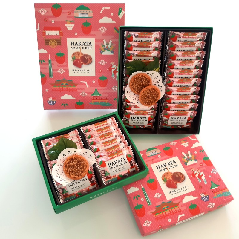 航班带回日本人气零食博多站HAKATA新口感草莓巧克力夹心脆饼礼盒