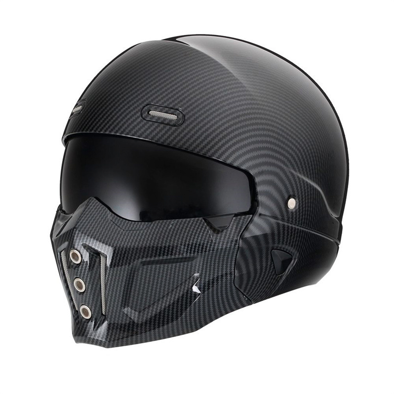 蝎子复古头盔组合盔男女骑士全盔二代盔哈雷机车摩托车组合头盔