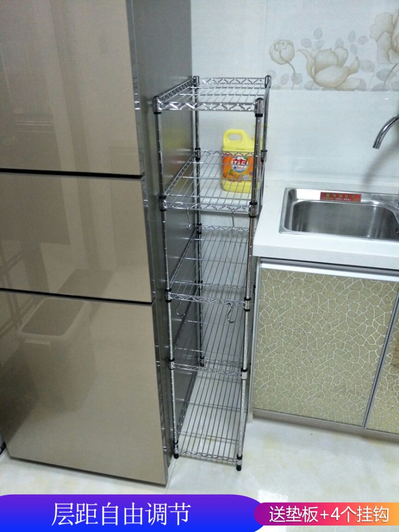 厨房收纳置物架冰箱夹缝隙小尺寸储物架收纳多层家用W火锅店菜架