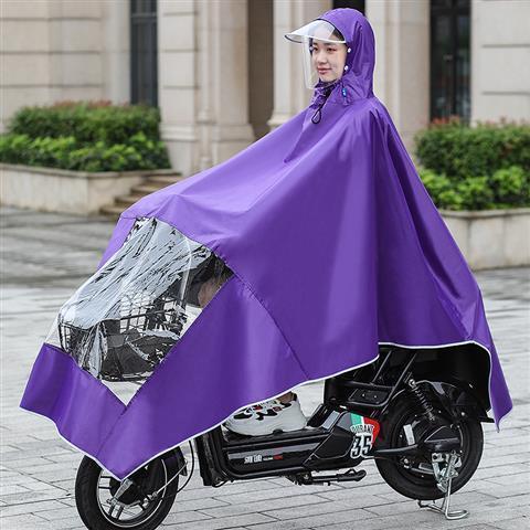 正招电动车雨衣单人双人成人摩托骑行小自行车加大加厚防水遮雨披