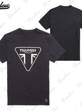 新款复古Triumph凯旋摩托车短袖速干越野L骑行服黑白棋盘格子T恤
