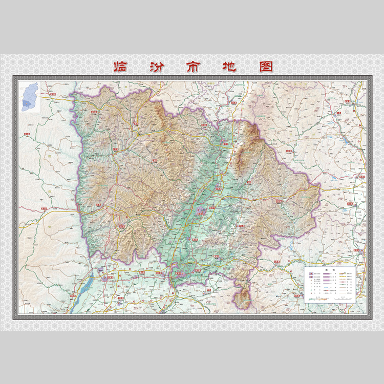 临汾市地图电子版设计素材文件