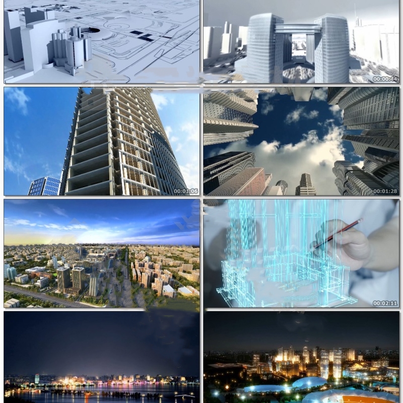 房地产建筑生长城市设计施工三维动画视频素材规划宣传片大气片头