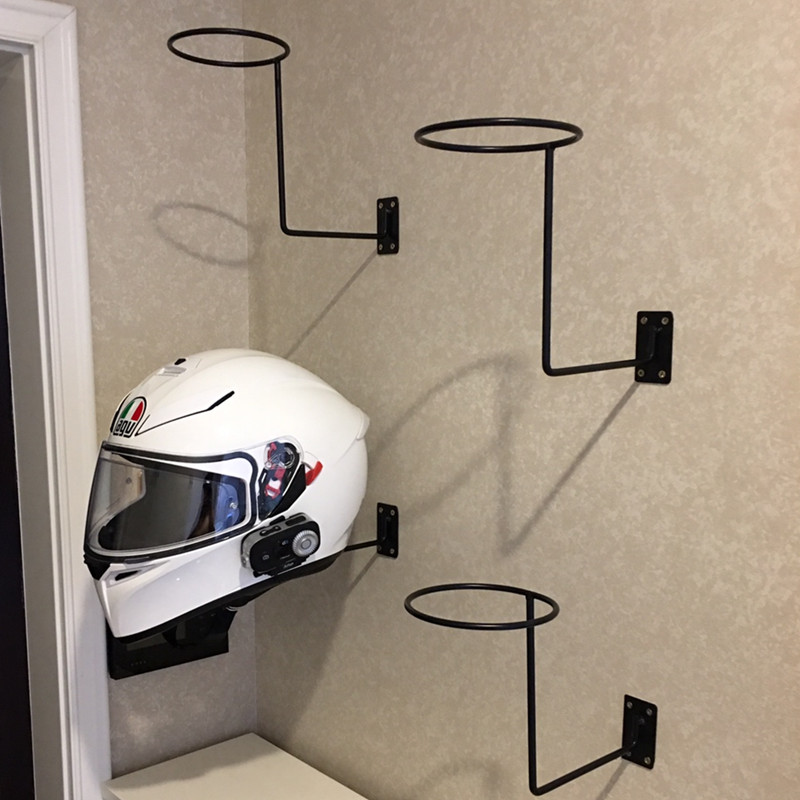 摩托车头盔架电动车机车帽子收纳壁挂安全帽展示架挂墙帽托置物架