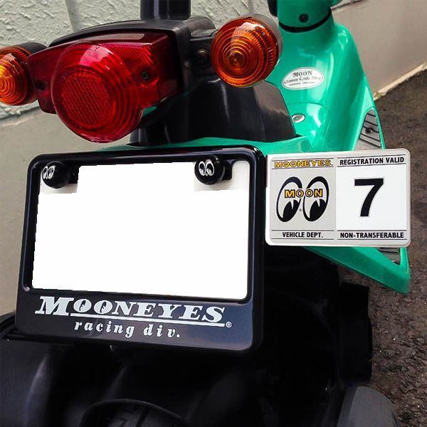 mooneyes 复古机车摩托车车牌框装饰税牌副牌 嘉陵coco cc110 JDM