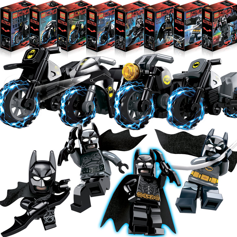 复仇者联盟4蝙蝠侠人仔摩托机车拼装中国积木儿童玩具男6人偶礼物