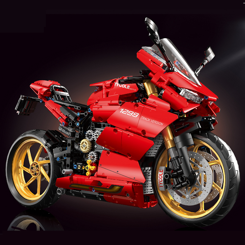 中国积木宝马S摩托车M1000RR科技机械组高难度男孩子拼装玩具礼物