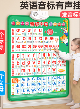 音标有声挂图英语发音和自然拼读48个国际英文字母表儿童学习神器
