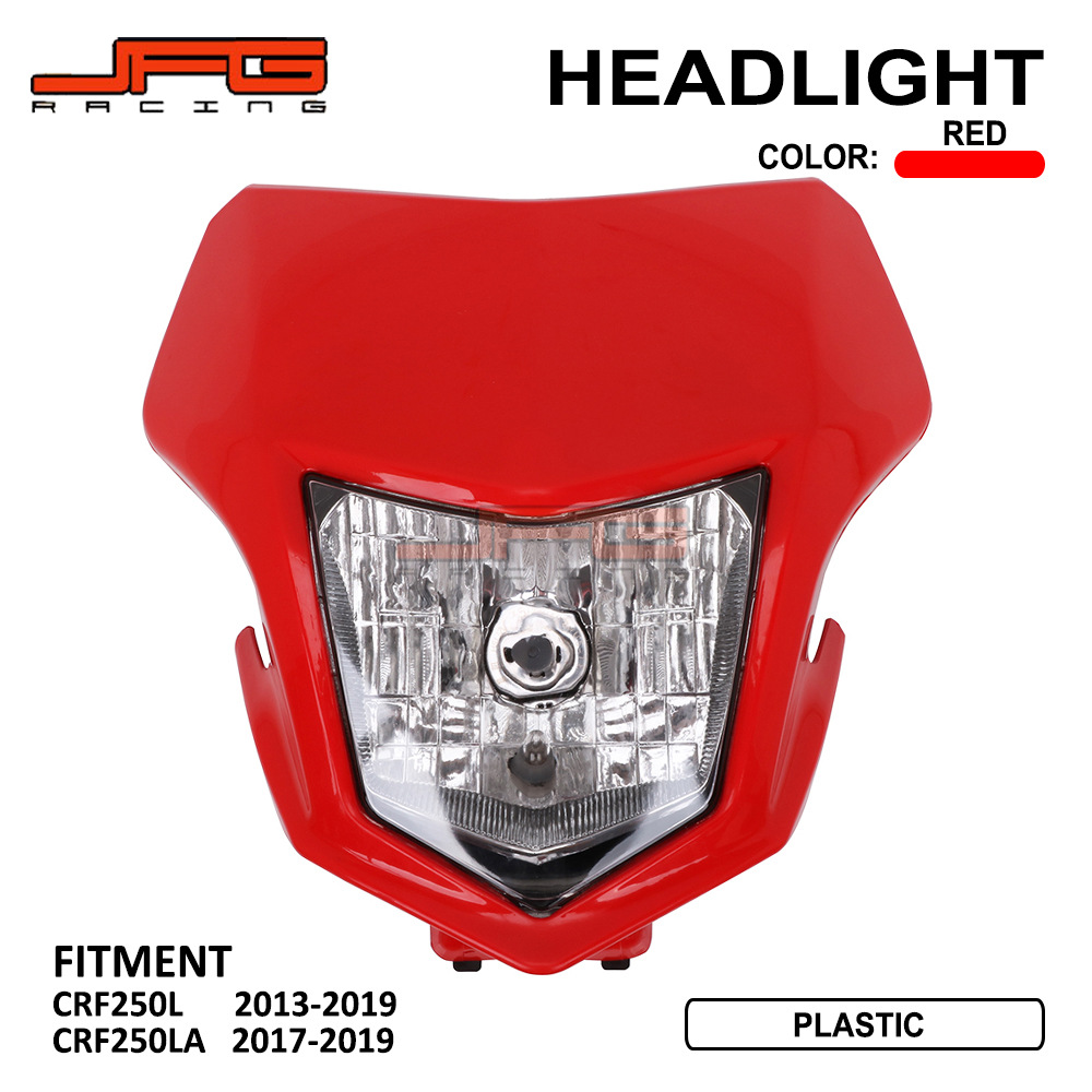 适用于CRF250L 13-19越野摩托车改装配件鬼脸大灯塑料车前大灯
