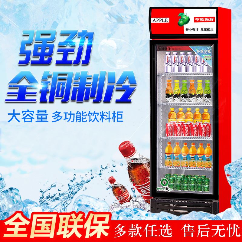 超市双门单门啤酒柜饮料展示柜立式冰柜制冷效果好冷藏设备