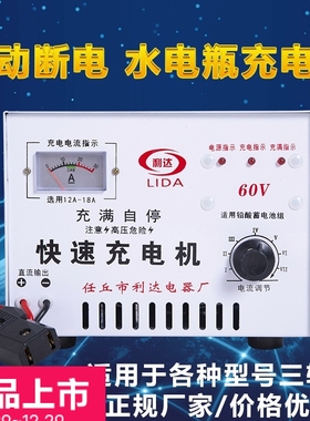 电动三轮车充电机水电瓶蓄电池组48v60v72v纯铜大功率快速充电器