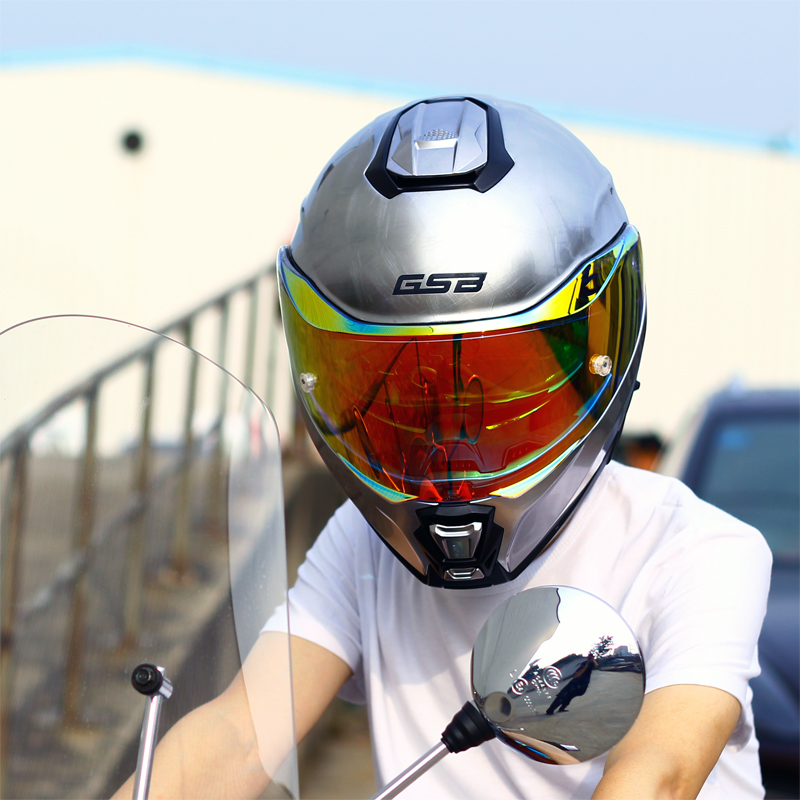 GSB摩托车头盔揭面盔男女式双镜片机车骑行赛车安全头盔四季摩旅