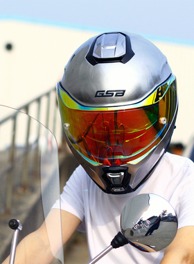 GSB摩托车头盔揭面盔男女式双镜片机车骑行赛车安全头盔四季摩旅
