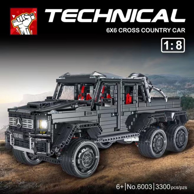 模客6003科技机械组系列奔驰大G6X6越野车高难度拼装积木玩具模型