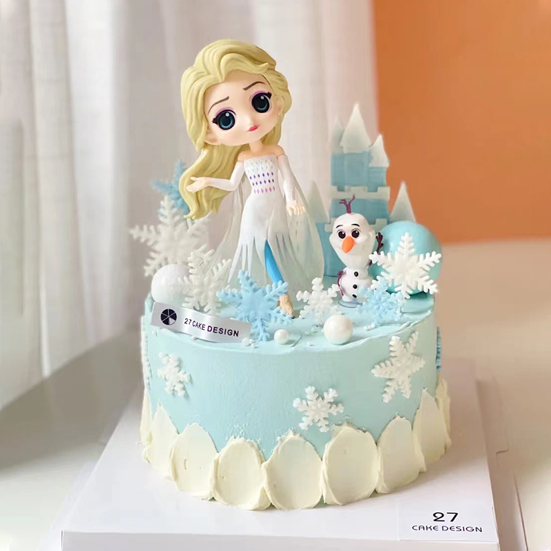 冰公主生日蛋糕图片