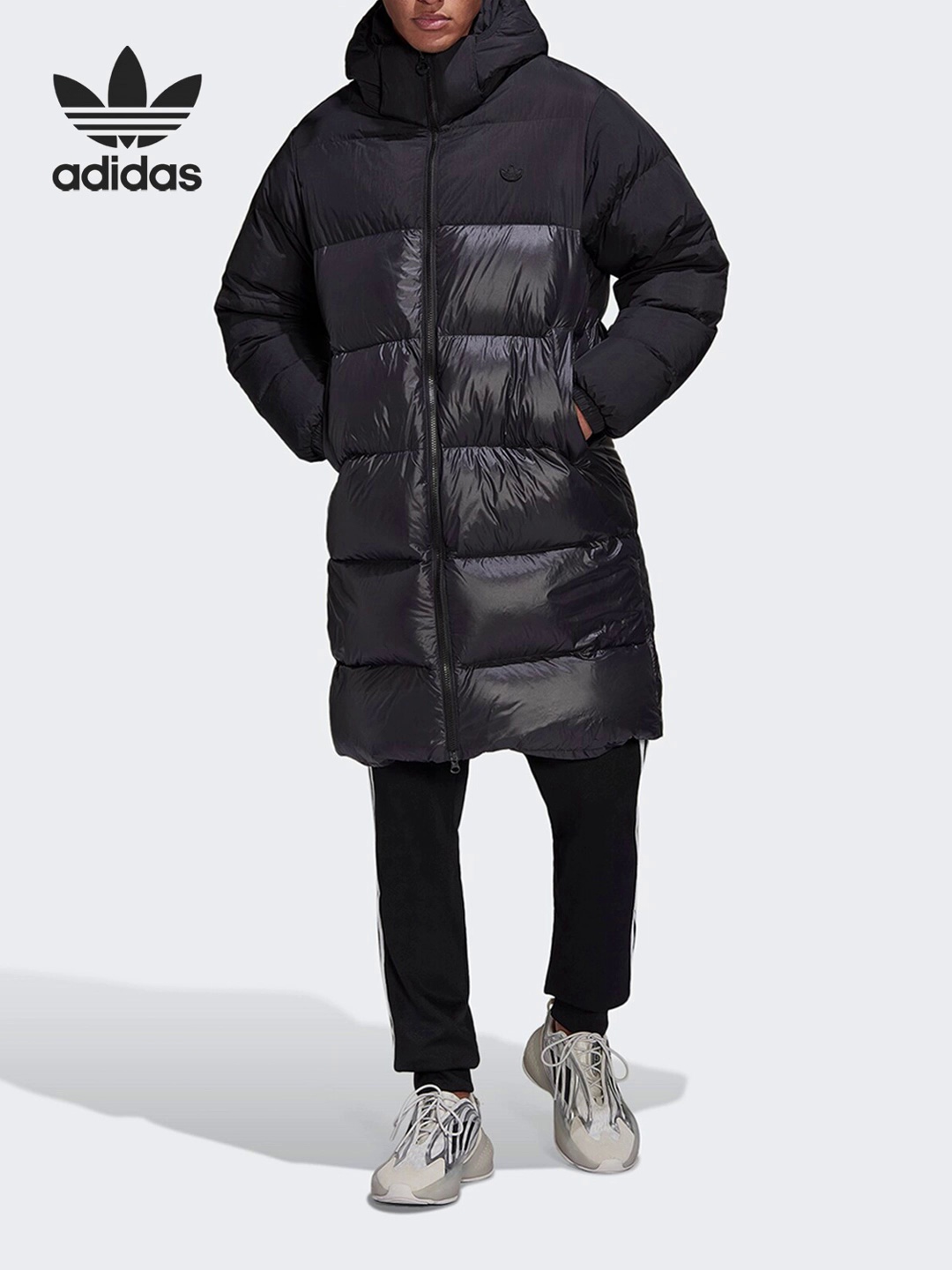 Adidas/阿迪达斯正品男子连帽休闲运动防风保暖面包羽绒服 HL9209