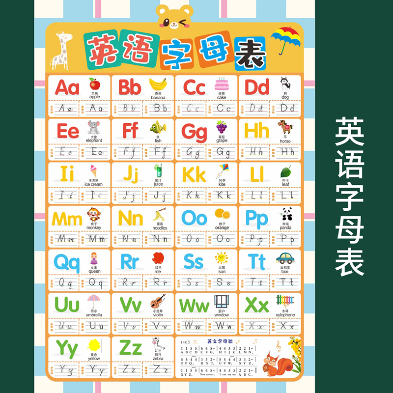 全表挂#个表汉语墙贴26认声母拼读拼音字母一年级读音节韵母整体