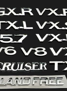 适用丰田陆巡霸道普拉多车标V-XS TXL V6 V8 GXR 5.7字母后尾标志