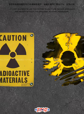 汽车反光贴核辐射污染警示贴标生化危机摩托电动车身装饰贴纸防水