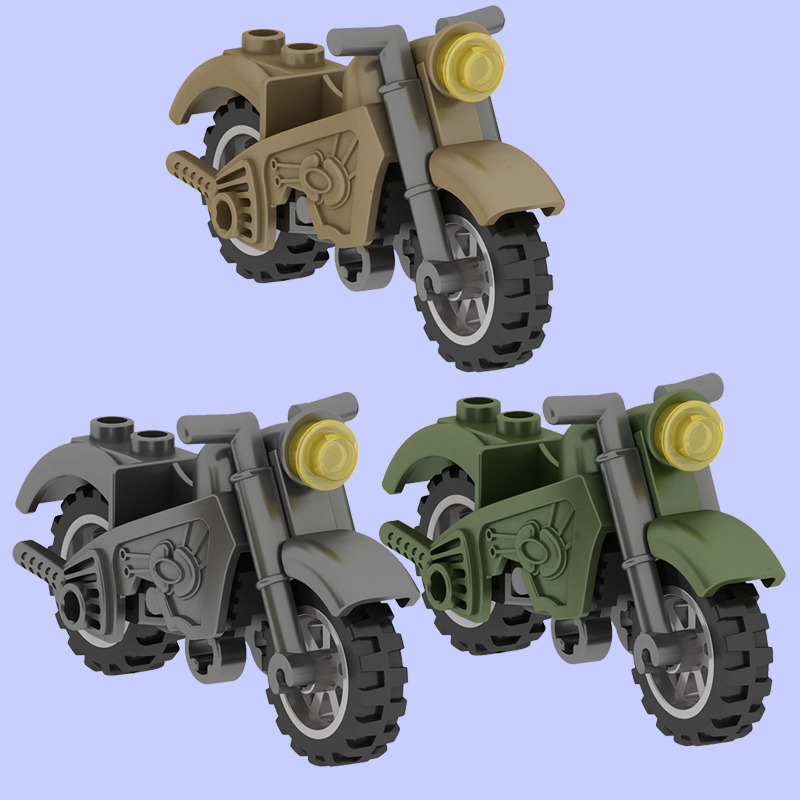兼容乐高拼装积木MOC两轮二战摩托车越野车赛车哈雷玩具配件50860