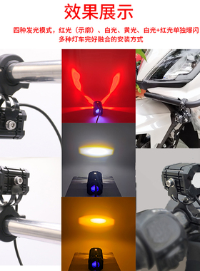电动车灯超亮强光摩托车LED大灯泡 外F置透镜射灯12V60V爆闪改装