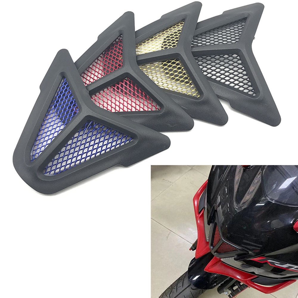 适用于雅马哈R15V3摩托车改装件前大灯进气孔装饰片防护网