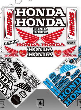 适用本田摩托车贴纸车标改装反光贴花个性踏板装饰防水Honda翅膀
