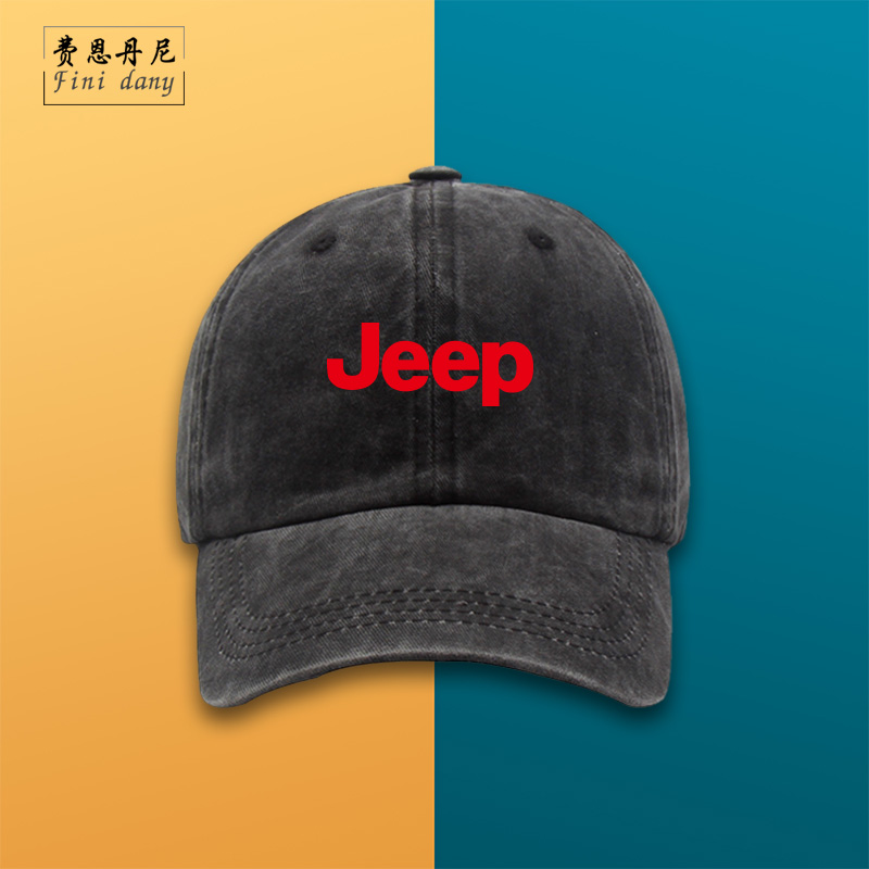 吉普汽车标鸭舌帽印logo定制广告棒球帽diy印字水洗户外遮阳防晒