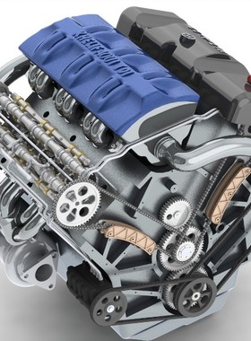 khelifaoui V6 Turbo发动机图纸 SolidWorks设计 六缸四冲程V型