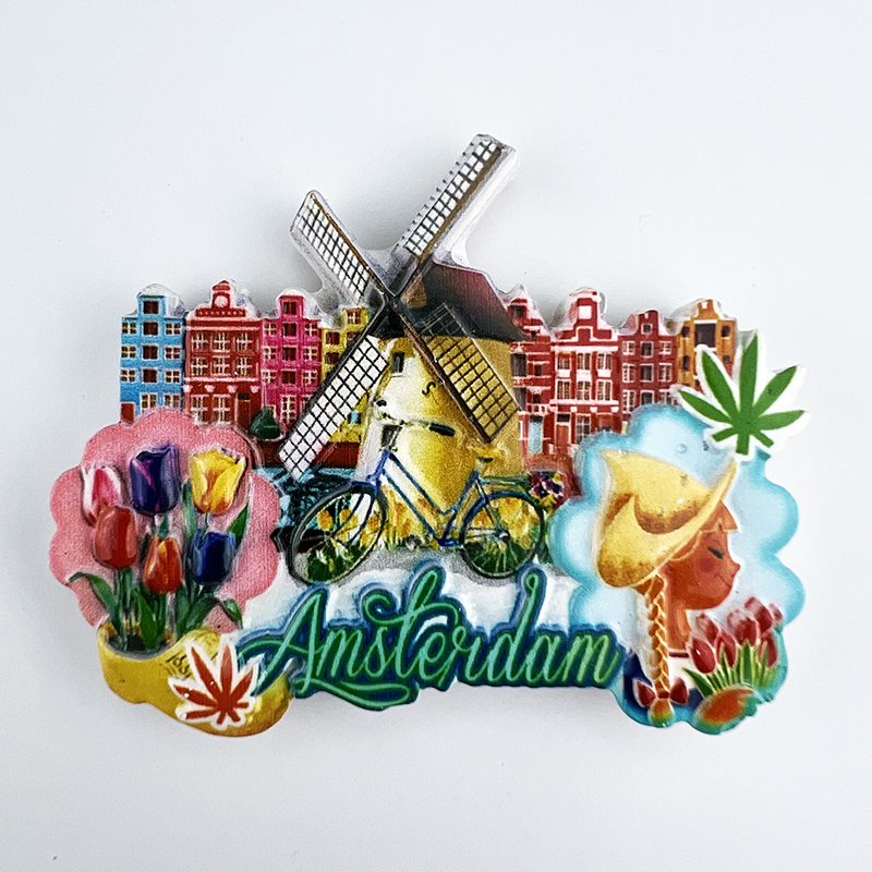 荷兰首都阿姆斯特丹街景旅游纪念装饰工艺品磁力冰箱贴 装饰礼物