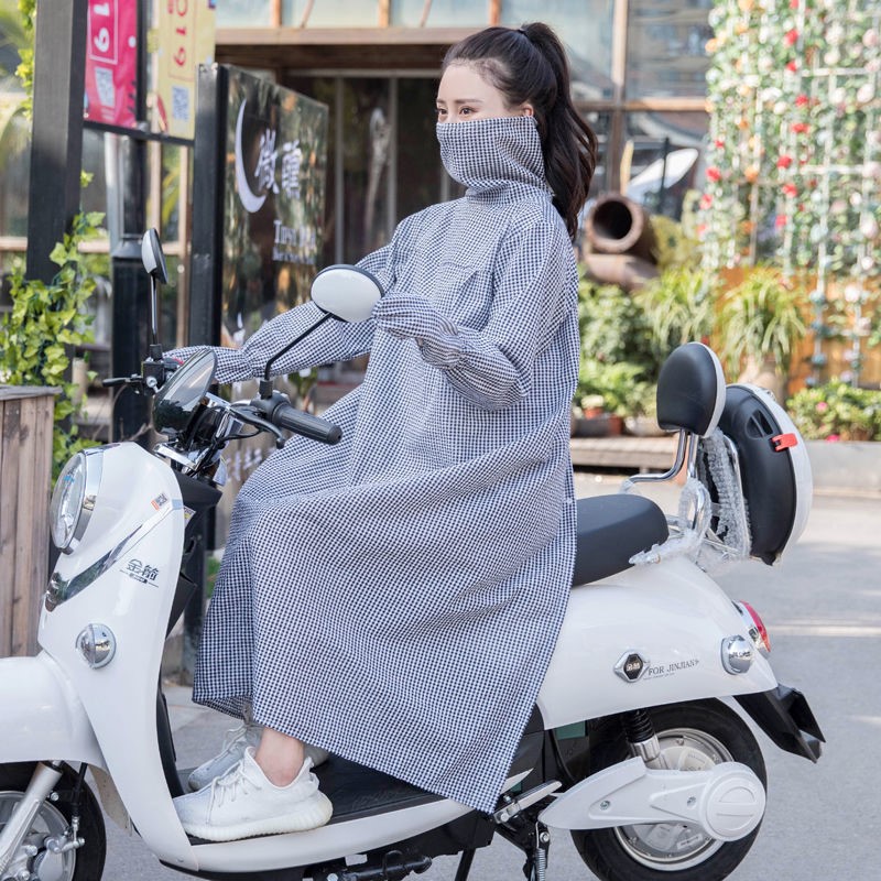 防晒衣女长袖2022年遮阳长款电动摩托车防紫外线全身骑行轻薄夏季