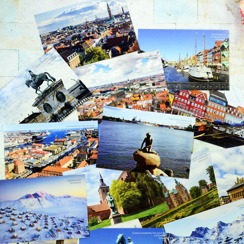 丹麦风光明信片哥本哈根北欧旅行风景创意唯美装饰画英文版明信片