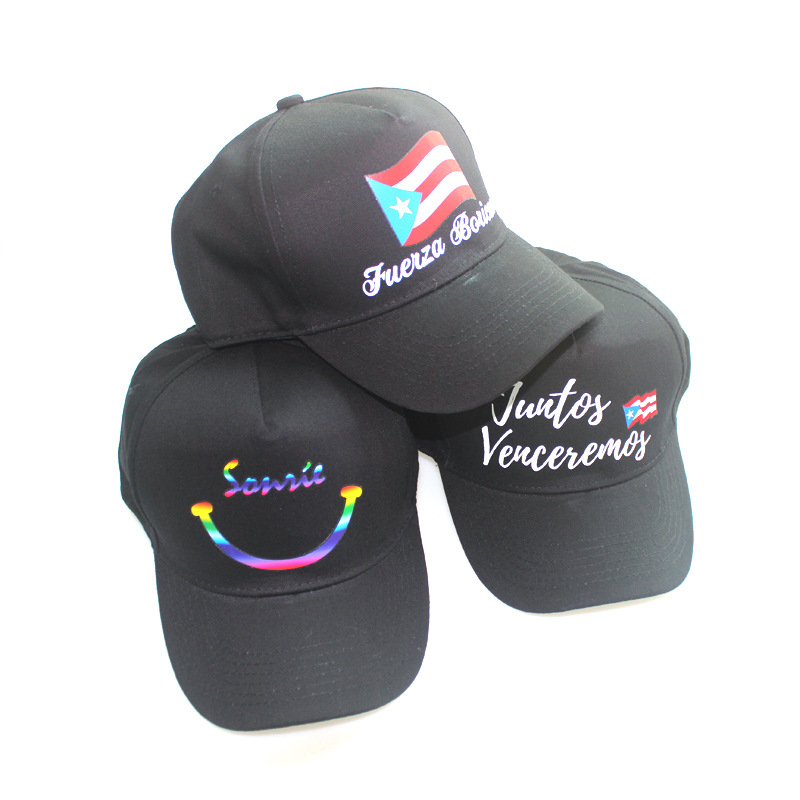 跨境新款欧美时尚彩色印花棒球帽可做logo字母鸭舌帽现货