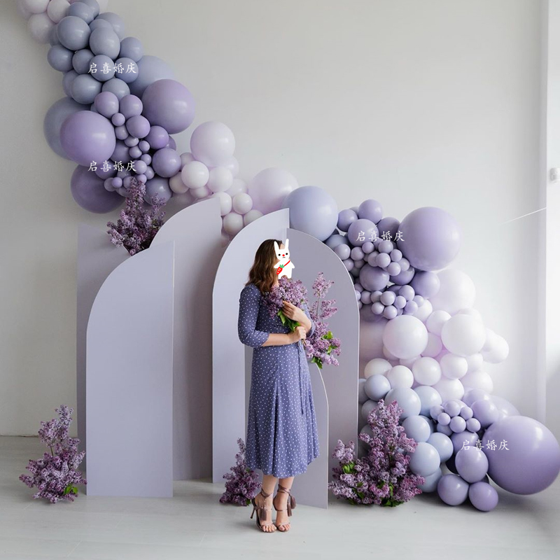 紫色系气球装饰生日派对布置用品商场店铺开业庆典周岁宴百天道具