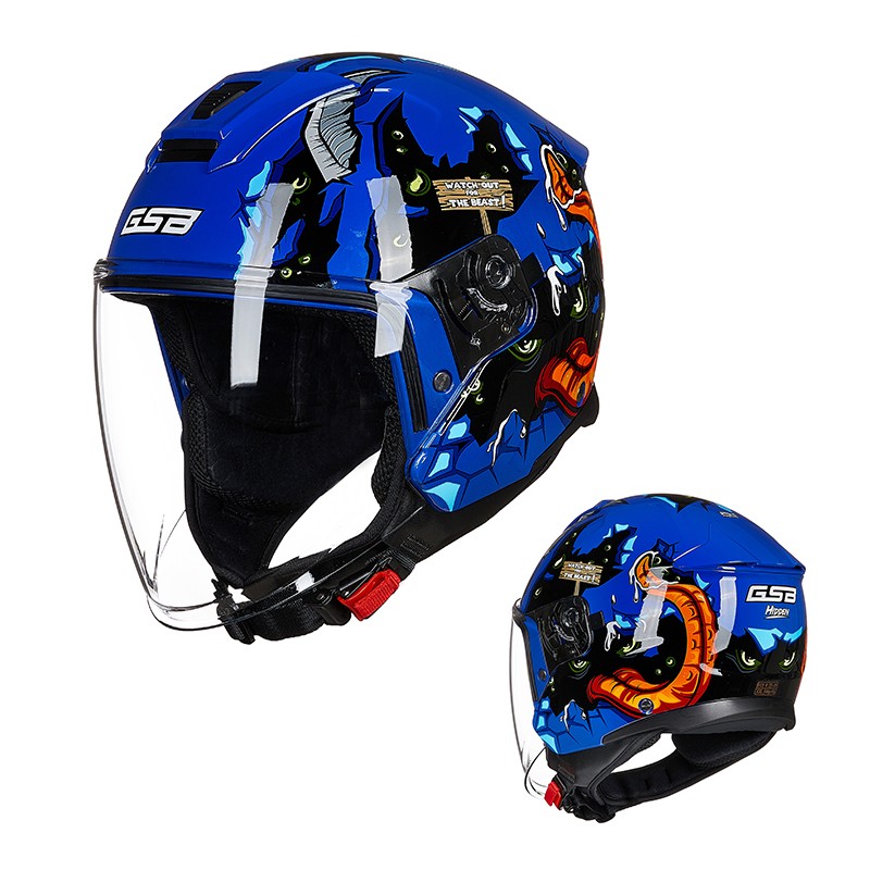 新款GSB摩托车头盔男女四季通用冬季骑行机车安全帽3C认证电动车