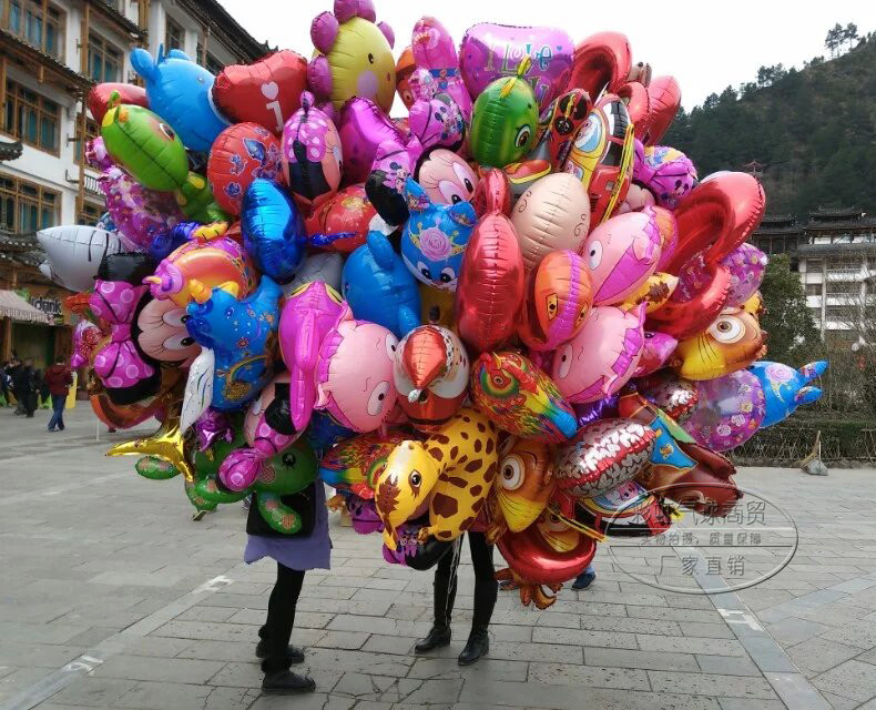新款光膜 铝膜飘空气球 儿童充气玩具气球 卡通地摊气球摆摊气球