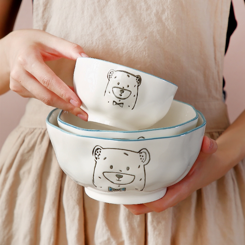 陶瓷大碗可爱少女心餐具家用创意个性碗盘螺蛳粉米饭汤面好看的碗